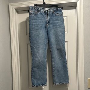 Zara Medium Blue Straight-Leg Denim Jeans